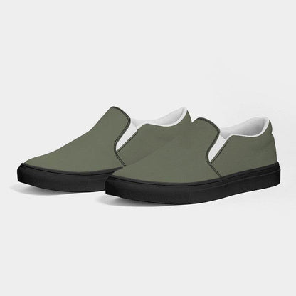 Medium Neutral Lime Women's Slip-On Canvas Sneakers (L-NE-ME) - Side 3