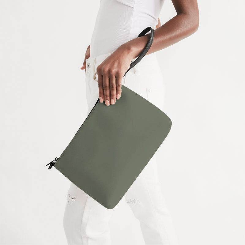 Medium Neutral Lime Zip Pouch (L-NE-ME) - Side Holding
