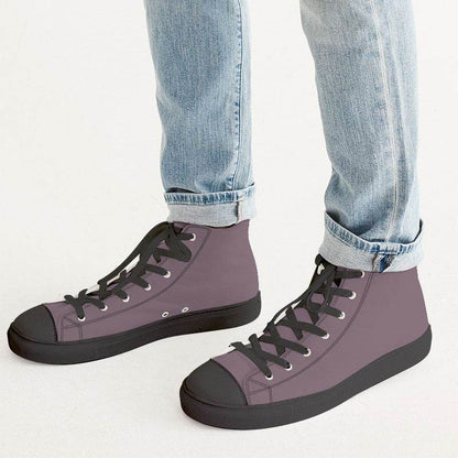 Medium Neutral Magenta Men's High-Top Canvas Sneakers (PIM2-NE-ME) - Man CloseUp