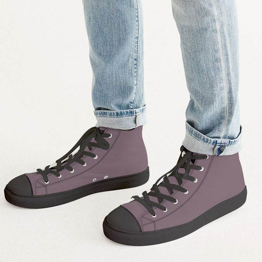 Medium Neutral Magenta Men's High-Top Canvas Sneakers (PIM2-NE-ME) - Man CloseUp