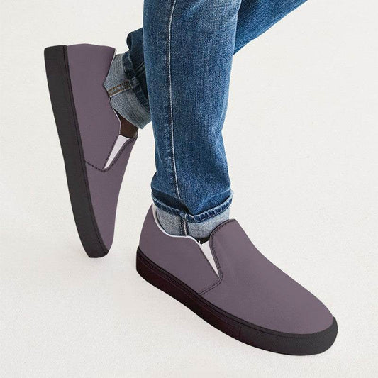 Medium Neutral Magenta Men's Slip-On Canvas Sneakers (M-NE-ME) - Man CloseUp