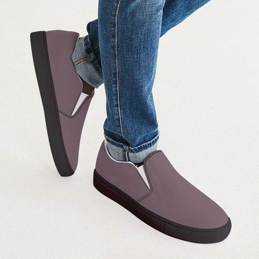 Medium Neutral Magenta Men's Slip-On Canvas Sneakers (PIM2-NE-ME) - Man CloseUp