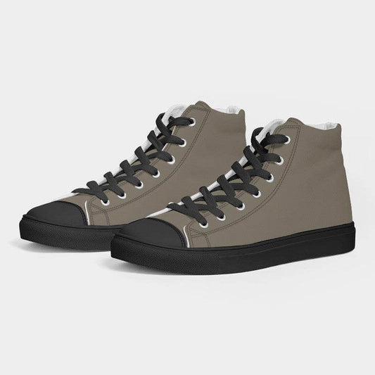 Medium Neutral Orange Women's High-Top Canvas Sneakers (YO2-NE-ME) - Side 3