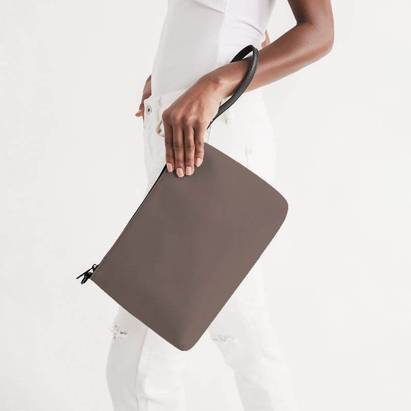 Medium Neutral Orange Zip Pouch (OR2-NE-ME) - Side Holding