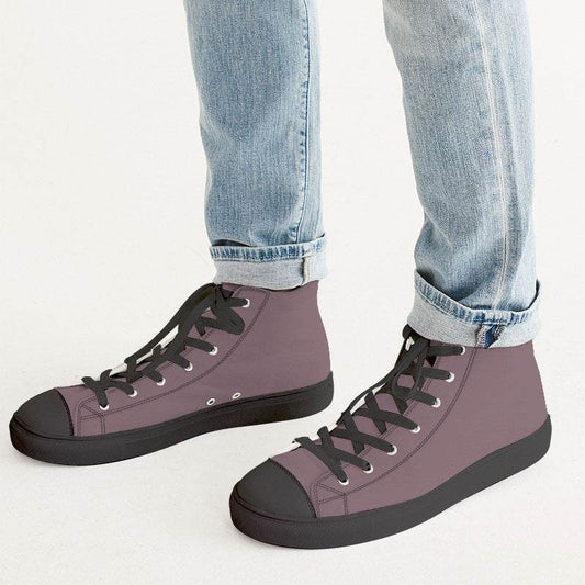 Medium Neutral Pink Men's High-Top Canvas Sneakers (PI-NE-ME) - Man CloseUp