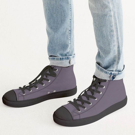 Medium Neutral Purple Men's High-Top Canvas Sneakers (MPU2-NE-ME) - Man CloseUp