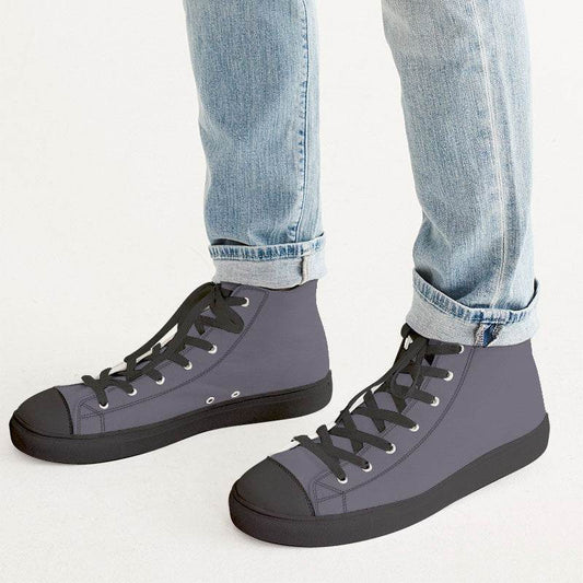 Medium Neutral Purple Men's High-Top Canvas Sneakers (PU-NE-ME) - Man CloseUp