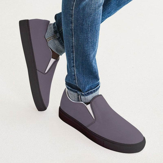 Medium Neutral Purple Men's Slip-On Canvas Sneakers (MPU2-NE-ME) - Man CloseUp