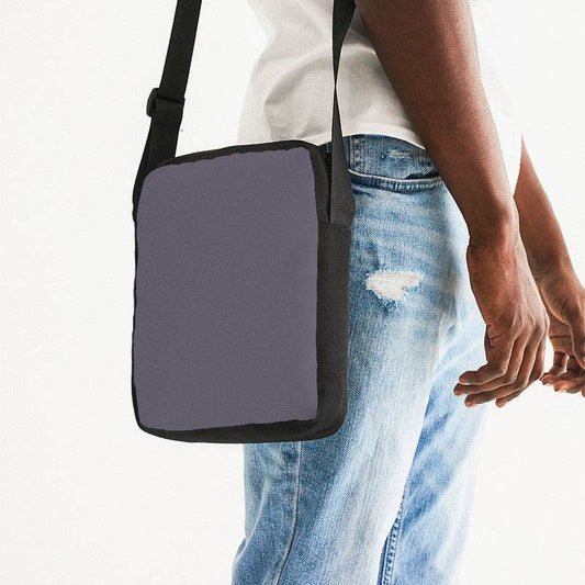 Medium Neutral Purple Messenger Pouch (PU-NE-ME) - Man Side CloseUp