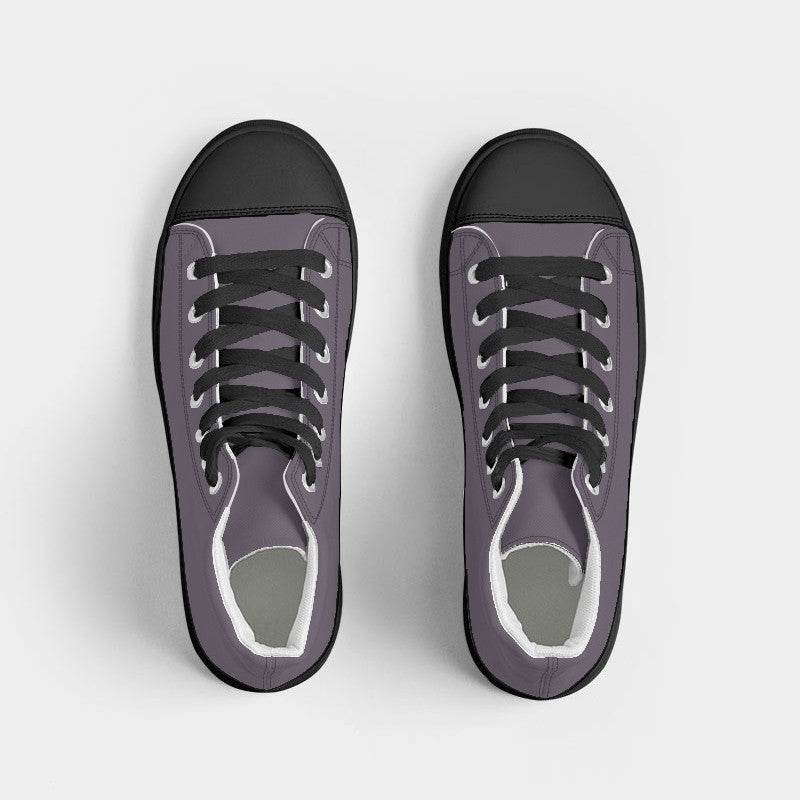 Medium Neutral Purple Women's High-Top Canvas Sneakers (MPU2-NE-ME) - Top