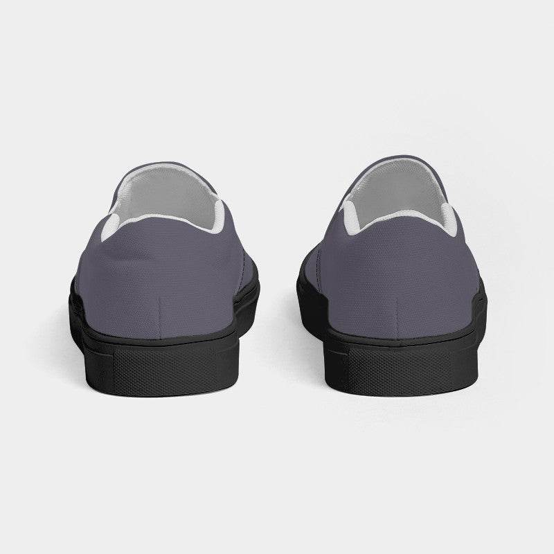 Medium Neutral Purple Women's Slip-On Canvas Sneakers (PU-NE-ME) - Back