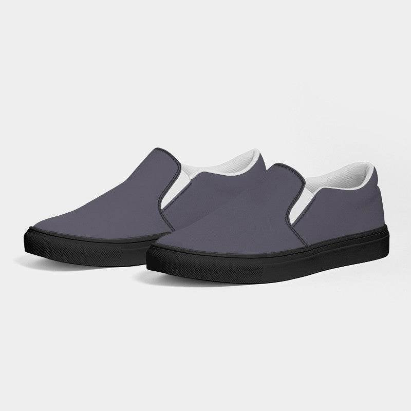 Medium Neutral Purple Women's Slip-On Canvas Sneakers (PU-NE-ME) - Side 3