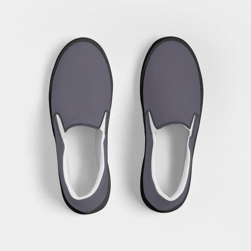 Medium Neutral Purple Women's Slip-On Canvas Sneakers (PU-NE-ME) - Top
