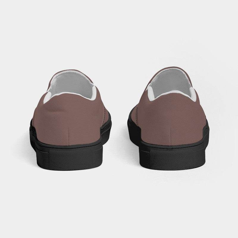 Medium Neutral Red Men's Slip-On Canvas Sneakers (R-NE-ME) - Back