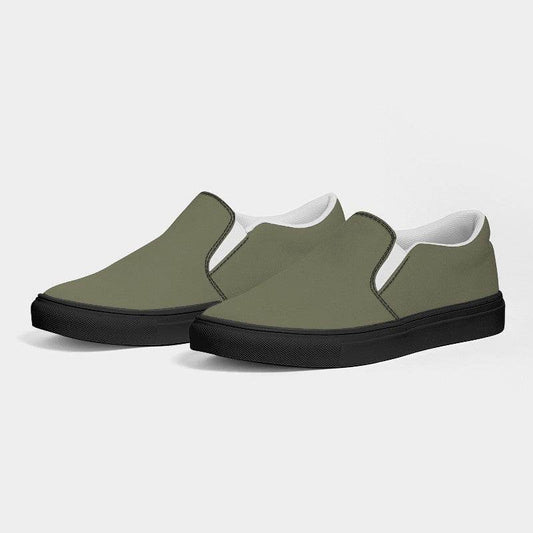 Medium Neutral Yellow Men's Slip-On Canvas Sneakers (LY2-NE-ME) - Side 3