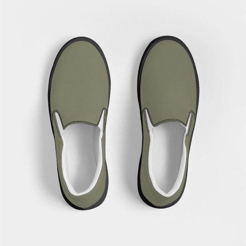 Medium Neutral Yellow Men's Slip-On Canvas Sneakers (LY2-NE-ME) - Top