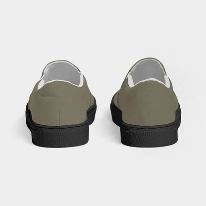 Medium Neutral Yellow Men's Slip-On Canvas Sneakers (Y-NE-ME) - Back