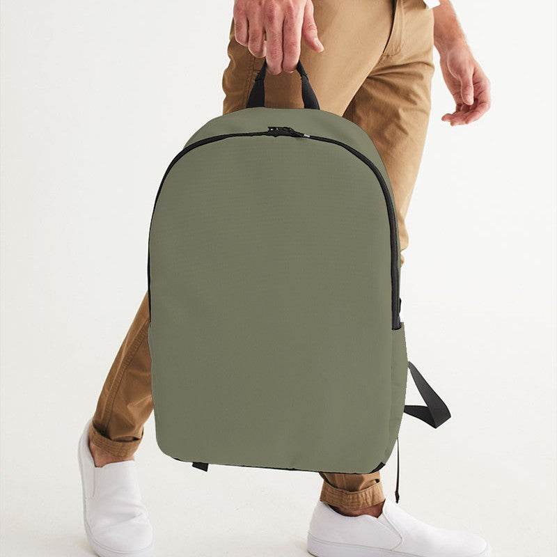 Medium Neutral Yellow Waterproof Backpack (LY2-NE-ME) - Man Holding CloseUp