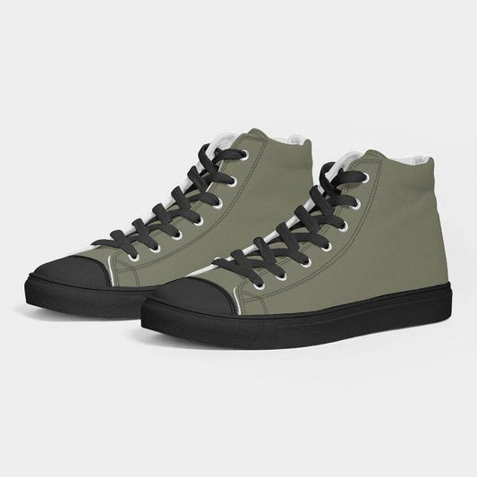 Medium Neutral Yellow Women's High-Top Canvas Sneakers (LY2-NE-ME) - Side 3