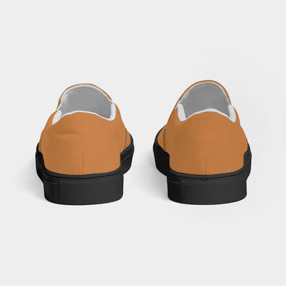Medium Orange Men's Slip-On Canvas Sneakers (O-ME-ME) - Back