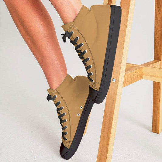 Medium Orange Women's High-Top Canvas Sneakers (YO3-ME-ME) - Woman CloseUp