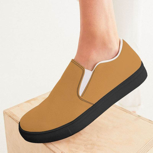 Medium Orange Women's Slip-On Canvas Sneakers (YO3-ME-ME) - Woman CloseUp