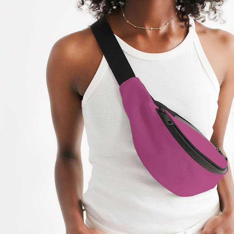 Medium Pink Belt Bag (PIM1-ME-ME) - Woman Front CloseUp