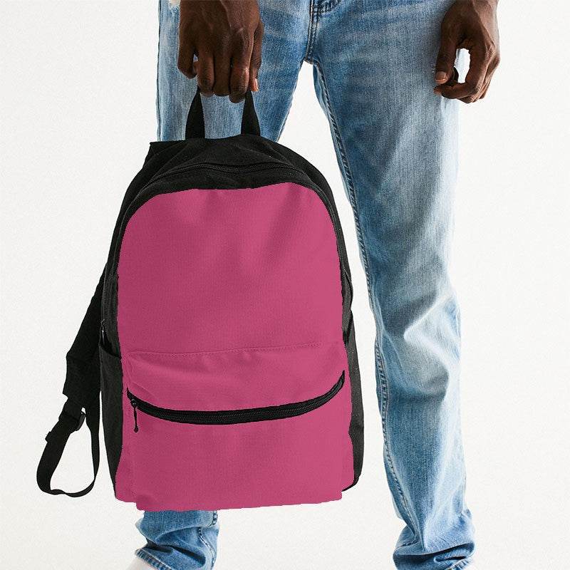 Medium Pink Canvas Backpack (PI-ME-ME) - Man Holding