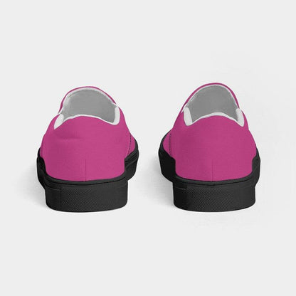 Medium Pink Men's Slip-On Canvas Sneakers (PIM1-ME-ME) - Back