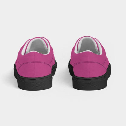 Medium Pink Women's Canvas Sneakers (PIM1-ME-ME) - Back