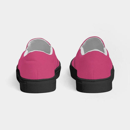 Medium Pink Women's Slip-On Canvas Sneakers (PI-ME-ME) - Back