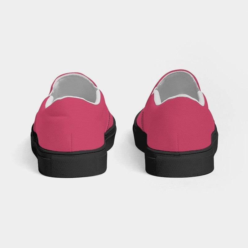 Medium Pink Women's Slip-On Canvas Sneakers (RPI3-ME-ME) - Back