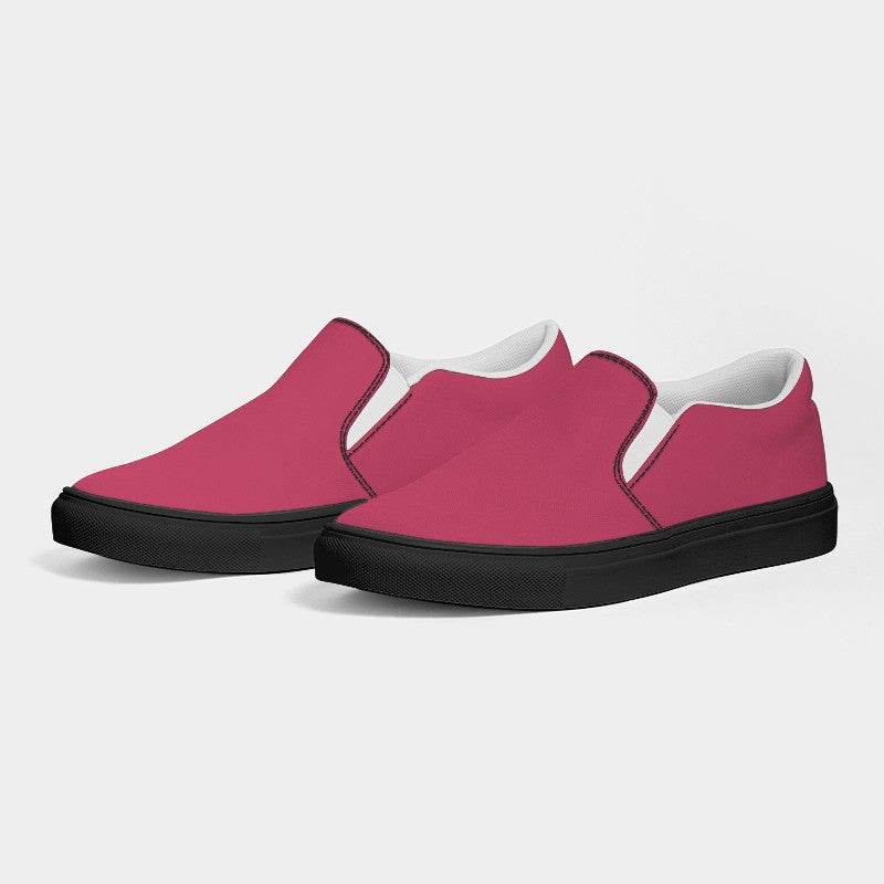 Medium Pink Women's Slip-On Canvas Sneakers (RPI3-ME-ME) - Side 3