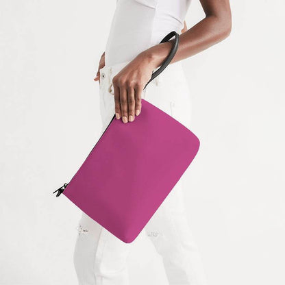Medium Pink Zip Pouch (PIM1-ME-ME) - Side Holding