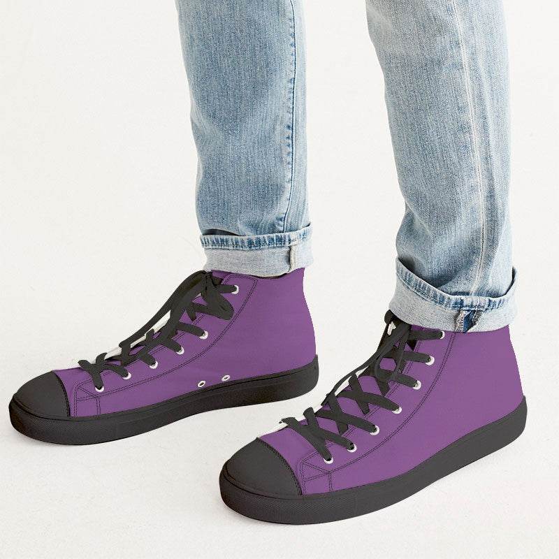 Medium Purple Men's High-Top Canvas Sneakers (MPU1-ME-ME) - Man CloseUp