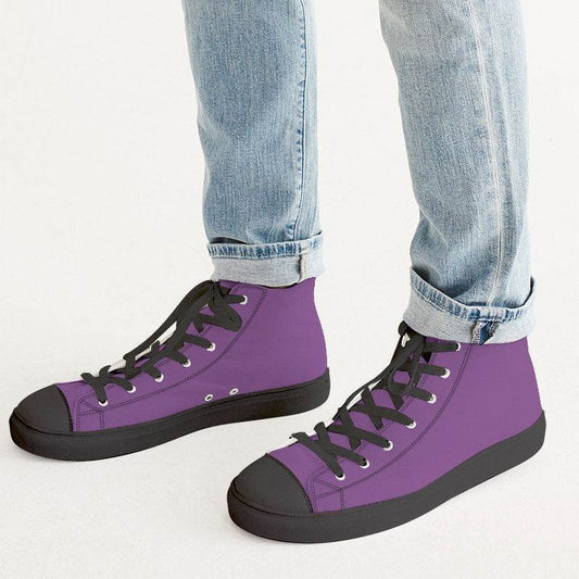 Medium Purple Men's High-Top Canvas Sneakers (MPU1-ME-ME) - Man CloseUp