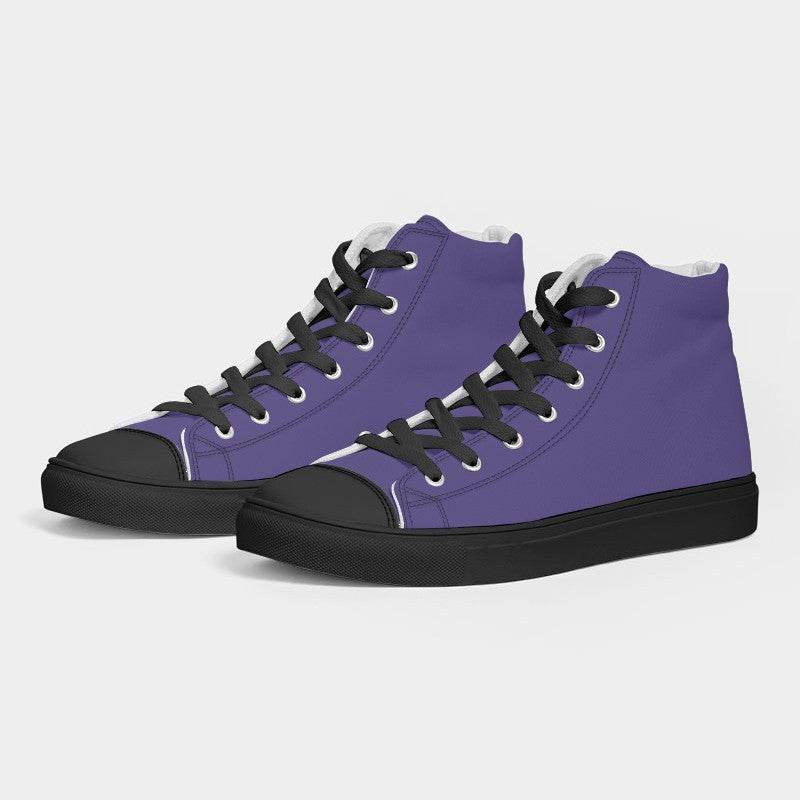 Medium Purple Men's High-Top Canvas Sneakers (PUI1-ME-ME) - Side 3