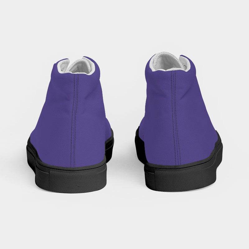 Medium Purple Women's High-Top Canvas Sneakers (PUI1-ME-ME) - Back