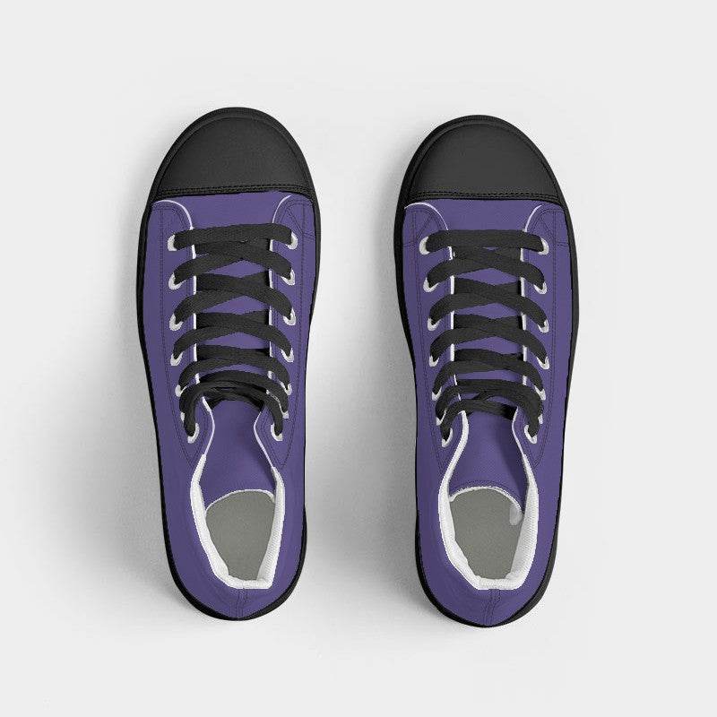 Medium Purple Women's High-Top Canvas Sneakers (PUI1-ME-ME) - Top