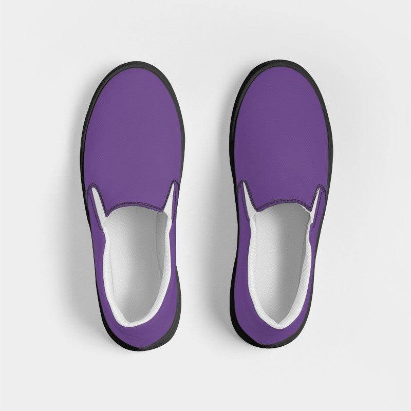 Medium Purple Women's Slip-On Canvas Sneakers (MPU3-ME-ME) - Top