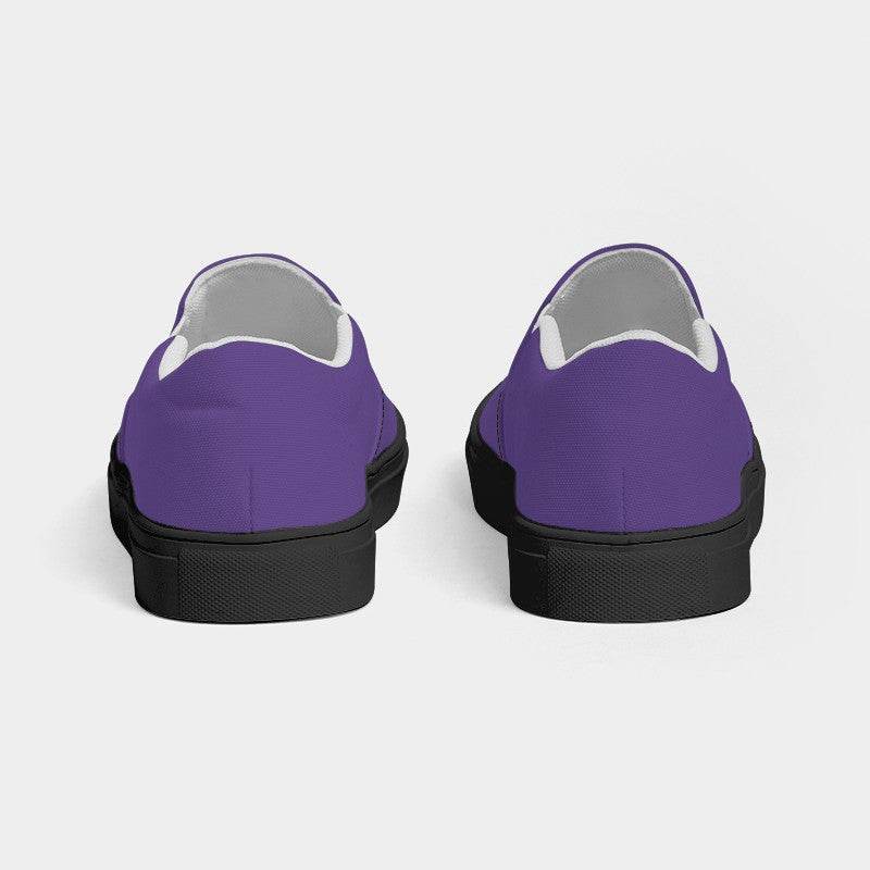 Medium Purple Women's Slip-On Canvas Sneakers (PU-ME-ME) - Back
