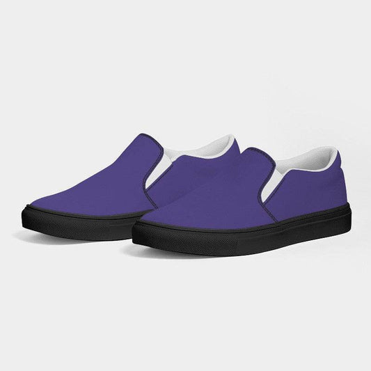 Medium Purple Women's Slip-On Canvas Sneakers (PUI1-ME-ME) - Side 3
