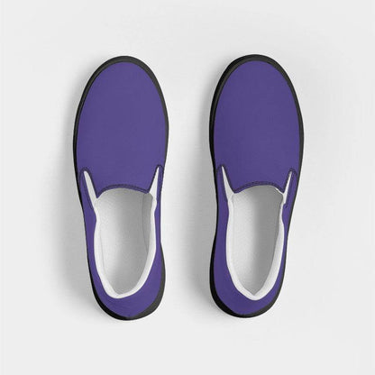 Medium Purple Women's Slip-On Canvas Sneakers (PUI1-ME-ME) - Top