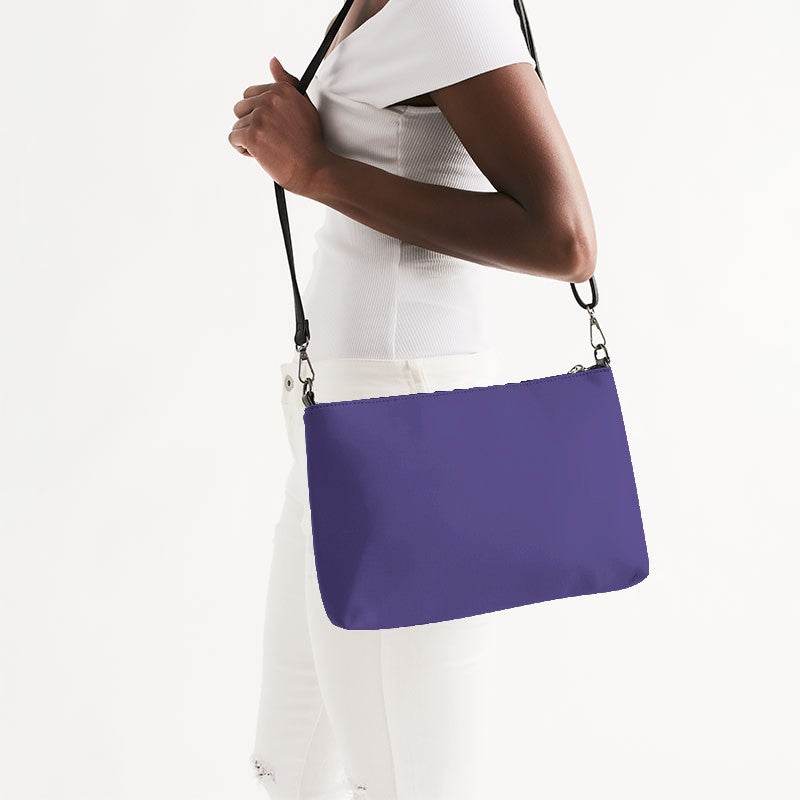 Medium Purple Zip Pouch (PUI1-ME-ME) - Side CloseUp