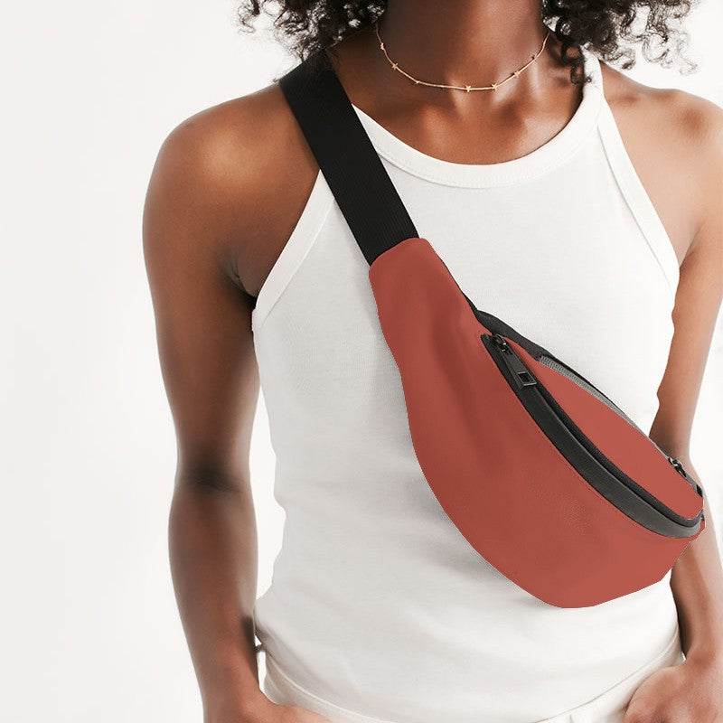 Medium Red Belt Bag (R-ME-ME) - Woman Front CloseUp