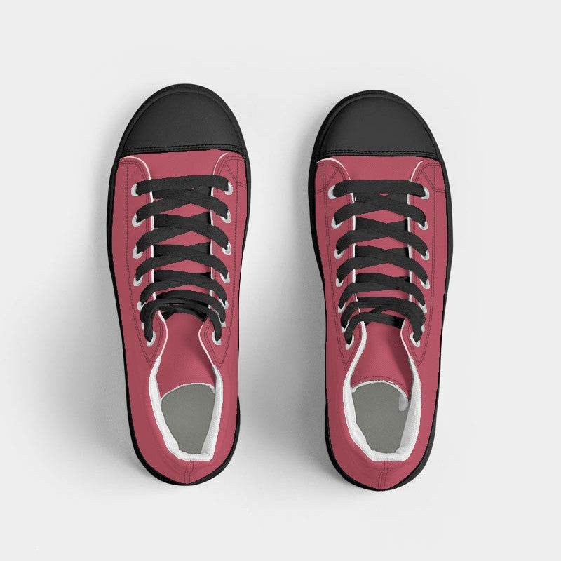 Medium Red Women's High-Top Canvas Sneakers (RPI2-ME-ME) - Top