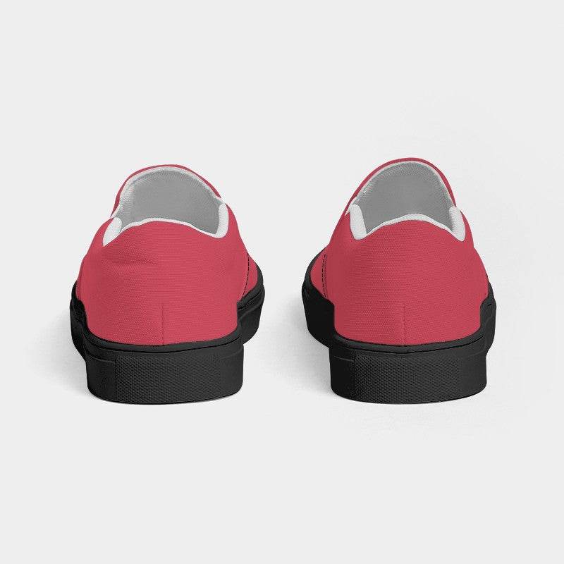 Medium Red Women's Slip-On Canvas Sneakers (RPI2-ME-ME) - Back