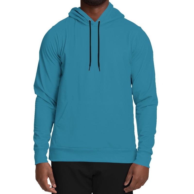 Medium Shaded Cyan Hoodie (C60M0Y0K45) - Man Front