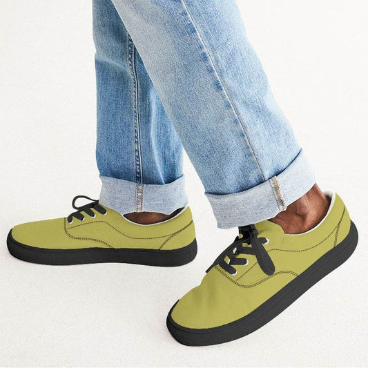 Medium Yellow Men's Canvas Sneakers (LY2-ME-ME) - Man CloseUp