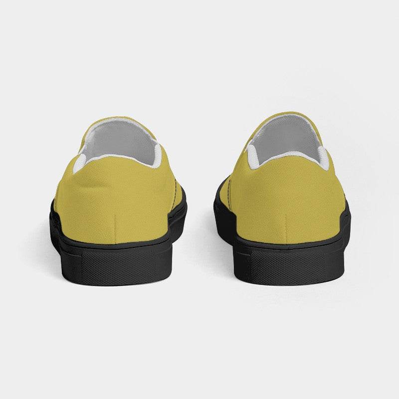 Medium Yellow Men's Slip-On Canvas Sneakers (LY3-ME-ME) - Back